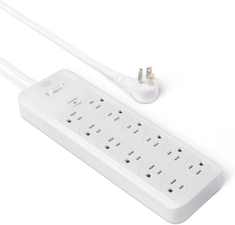 8ft Amazon Basics Surge Protector Power Strip, 12-Outlet, 4000 Joules - $15.38 (14% off) at Amazon.com