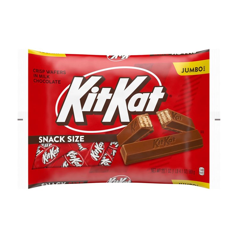 20.1 oz KIT KAT Milk Chocolate Wafer Snack Size, Candy Jumbo Bag 20.1 oz KIT KAT Milk Chocolate Wafer Snack Size, Candy Jumbo Bag - $4.89 (25% off) at Amazon.com