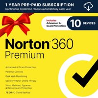 Norton 360 Premium 2026, Antivirus software for 10 Devices Norton 360 Premium 2026, Antivirus software for 10 Devices - $18.00 (82% off) at Newegg
